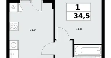 1 room apartment in Kommunarka, Russia