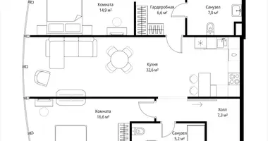 Mieszkanie 2 pokoi w Moskwa, Rosja