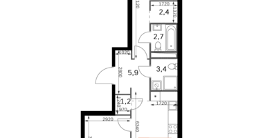 2 room apartment in Moscow, Russia