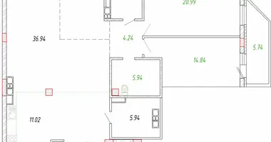 Mieszkanie 3 pokoi w Mińsk, Białoruś