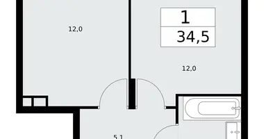 Mieszkanie 1 pokój w Troick, Rosja