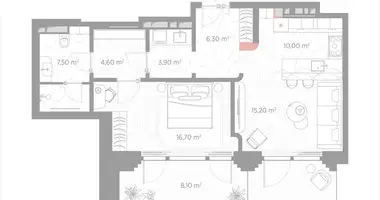 Appartement 1 chambre dans Moscou, Russie