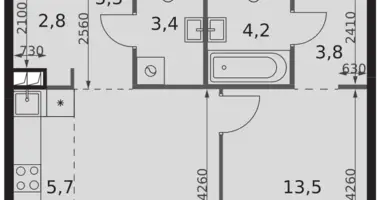Appartement 2 chambres dans Moscou, Russie