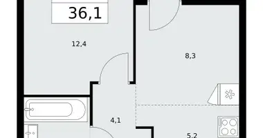 2 room apartment in Kommunarka, Russia