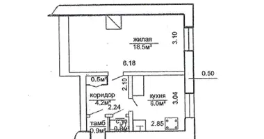1 room apartment in Zialiony Bor, Belarus