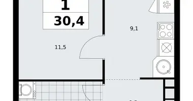 1 room apartment in Moscow, Russia