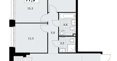 3 room apartment in Kommunarka, Russia