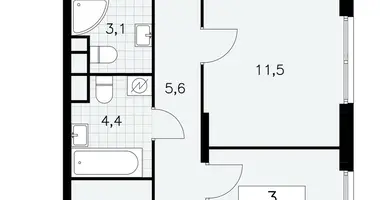 Wohnung 3 zimmer in Moskau, Russland