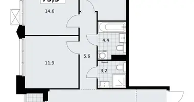 3 room apartment in Troitsk, Russia