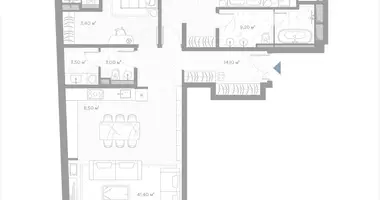 Appartement 2 chambres dans Moscou, Russie