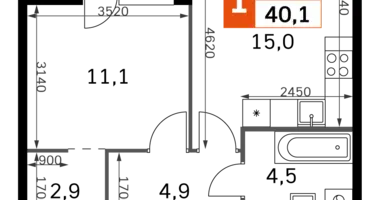 Apartamento 1 habitación en Moscú, Rusia
