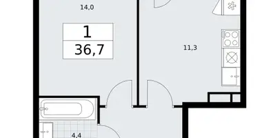 Wohnung 1 zimmer in Wnukowo, Russland