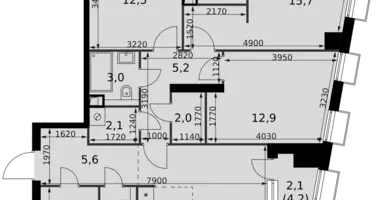 Apartamento 4 habitaciones en Moscú, Rusia
