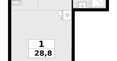 1 room apartment in Kommunarka, Russia