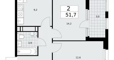 Appartement 2 chambres dans Kommunarka, Russie