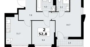 Wohnung 2 zimmer in Troizk, Russland