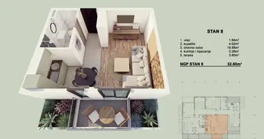 Apartamento 1 habitacion en Dobrota, Montenegro