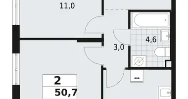 Mieszkanie 2 pokoi w Vsevolozhsk, Rosja