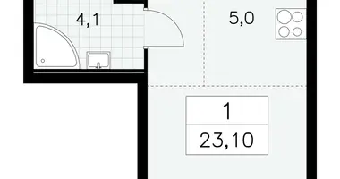 Apartamento 1 habitación en Moscú, Rusia