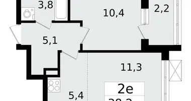 2 room apartment in Vsevolozhsk, Russia