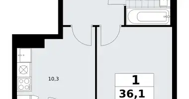 Mieszkanie 1 pokój w Troick, Rosja