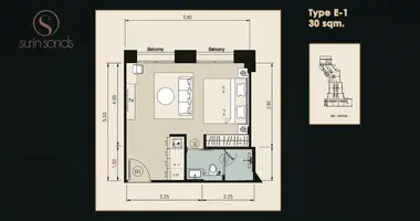 Studio apartment 1 bedroom in Ban Bang Thao, Thailand