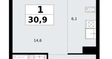 Wohnung 1 zimmer in Troizk, Russland