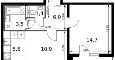 Wohnung 2 zimmer in Leninsky District, Russland