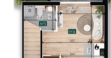 1 room apartment in Klepacze, Poland