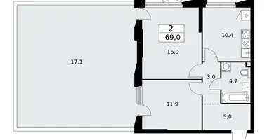 2 room apartment in Kommunarka, Russia