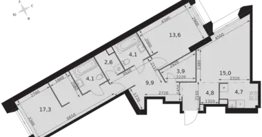 Wohnung 3 zimmer in Moskau, Russland