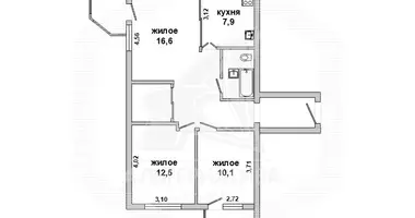 3 room apartment in Muchaviecki sielski Saviet, Belarus