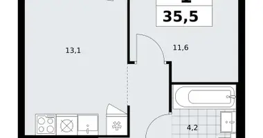 Apartamento 1 habitación en Kommunarka, Rusia