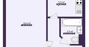 1 room apartment in Slutsk District, Belarus
