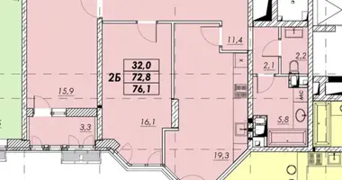 Mieszkanie 2 pokoi w Odessa, Ukraina