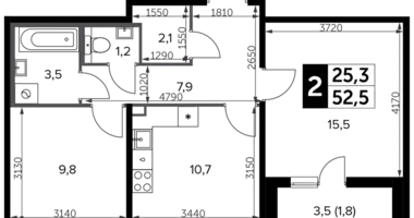 Apartamento 2 habitaciones en Leninsky District, Rusia