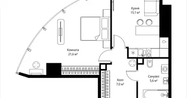 Apartamento 1 habitación en Moscú, Rusia