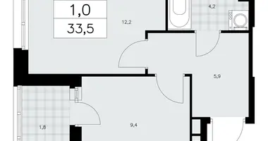 1 room apartment in Kommunarka, Russia