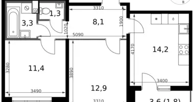 Квартира 2 комнаты в Ленинский городской округ, Россия