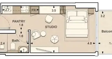 Studio apartment in Dubai, United Arab Emirates