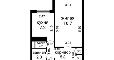 1 bedroom apartment in Minsk, Belarus