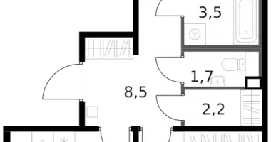 2 room apartment in Moscow, Russia