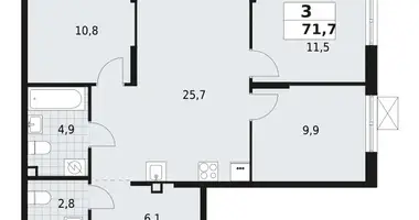 Квартира 3 комнаты в Всеволожск, Россия