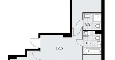 3 room apartment in Troitsk, Russia