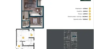1 bedroom apartment in Bar, Montenegro