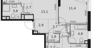 Appartement 3 chambres dans Moscou, Russie