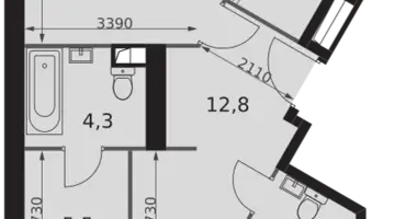 Mieszkanie 3 pokoi w Moskwa, Rosja
