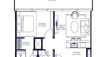 Apartamento 1 habitacion en Dubái, Emiratos Árabes Unidos