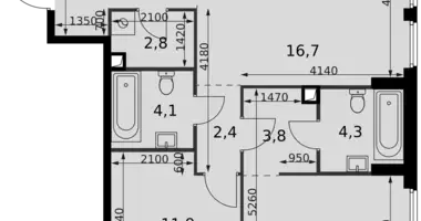 Appartement 3 chambres dans Moscou, Russie