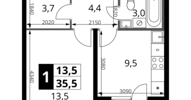Appartement 1 chambre dans Sapronovo, Russie